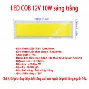 Chip LED COB siêu sáng 12V 10W sáng trắng